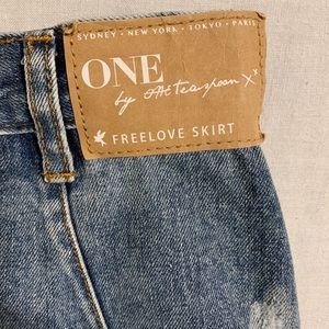 Aritzia Distressed Denim Skirt